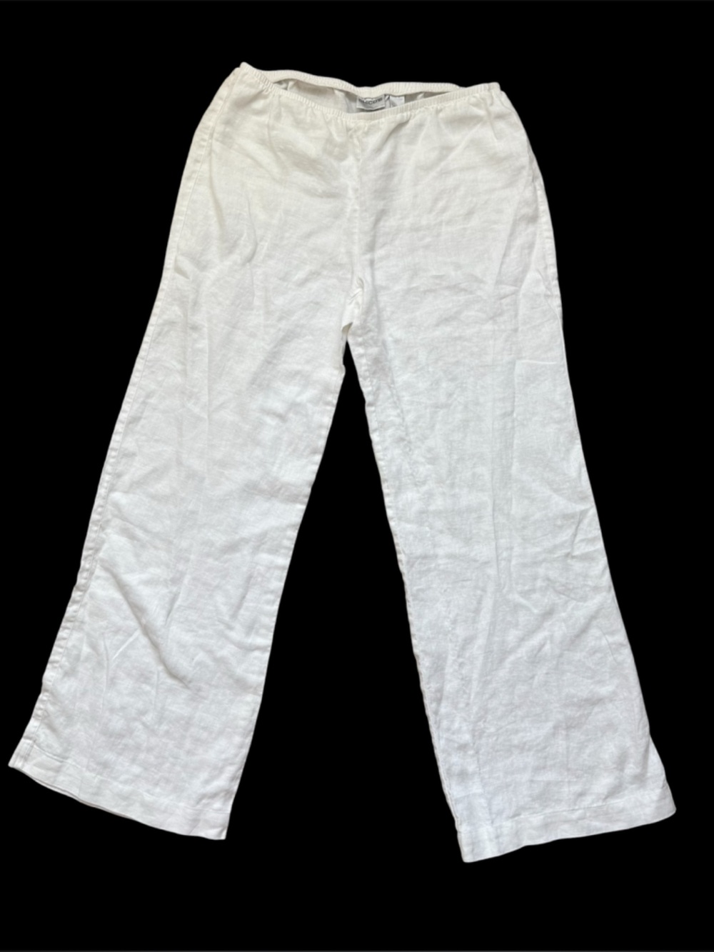 Chico's White 100% Linen Relaxed Pants size 1 Reg